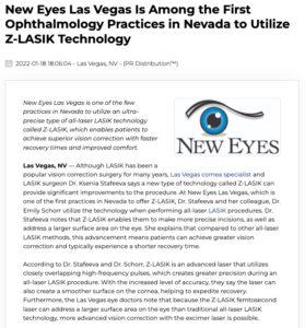 Eye surgeons in Las Vegas are among the first in the state to offer Z-LASIK for all-laser LASIK procedures, providing improved outcomes.